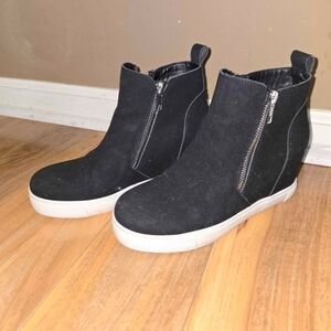 Black Ankle Boots with White Soles